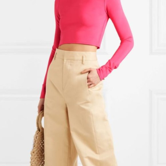 Desmond cropped stretch-jersey top